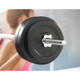 Everfit 58kg Barbell Set Weight Plates Bar Lifting Bench 168cm - Top-Down View