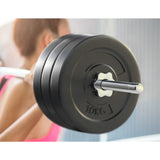 Everfit 68kg Barbell Set Weight Plates Bar Lifting Bench 168cm - Top-Down View