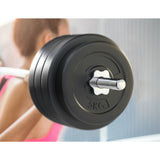 Everfit 78kg Barbell Set Weight Plates Bar Lifting Bench 168cm - Top-Down View