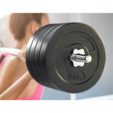 Everfit 88kg Barbell Set Weight Plates Bar Lifting Bench 168cm - Top-Down View
