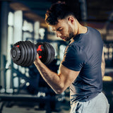 Everfit 24kg Dumbbells Adjustable Dumbbell Weight Plates Home Gym - Low Angle