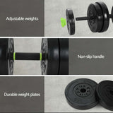 Everfit 25kg Adjustable Dumbbells Set Kettle Bell Weight Plates Barbells Gym - 45-Degree Angle
