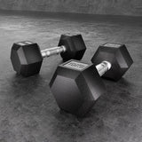 Everfit 20kg Hex Dumbbells Set Dumbbells Weights Lifting Bench Gym Workout 2x10kg - Close-Up Angle