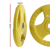 Everfit Weight Plates Olympic 20kg Dumbbell Barbell Plate Weight Lifting Home Gym Yellow - Front View