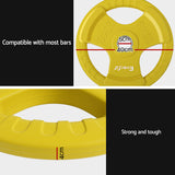 Everfit Weight Plates Olympic 20kg Dumbbell Barbell Plate Weight Lifting Home Gym Yellow - Rear View