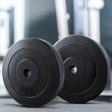 Everfit 30kg Barbell Weight Plates Standard Home Gym Press Fitness Exercise - Close-Up Angle