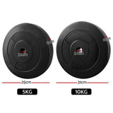 Everfit 50kg Barbell Weight Plates Standard Home Gym Press Fitness Exercise - Side View