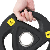 Everfit Weight Plates Olympic 5kg Dumbbells Barbells Plate Weight Lifting Home - Side View