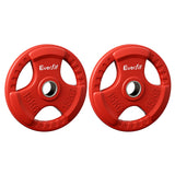 Everfit Weight Plates Olympic 15kgx2 Dumbbell Barbell Plate Weight Lifting Home Gym Red - Side View