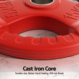 Everfit Weight Plates Olympic 15kgx2 Dumbbell Barbell Plate Weight Lifting Home Gym Red - 45-Degree Angle