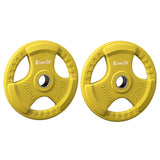 Everfit Weight Plates Olympic 20kgx2 Dumbbell Barbell Plate Weight Lifting Home Gym Yellow - Side View
