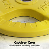 Everfit Weight Plates Olympic 20kgx2 Dumbbell Barbell Plate Weight Lifting Home Gym Yellow - 45-Degree Angle