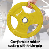 Everfit Barbells 46KG 120CM Dumbbell Barbell Plate Weight Lifting Home Gym Yellow - Top-Down View