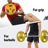 Everfit Barbells 46KG 120CM Dumbbell Barbell Plate Weight Lifting Home Gym Yellow - 45-Degree Angle