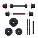Everfit 20kg Adjustable Dumbbell Barbell Set Weight Plates Home Workout - Side View
