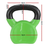 Everfit 8kg Kettlebell Set Weightlifting Bench Dumbbells Kettle Bell Gym Home - Front View