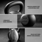 Everfit 20kg Cast Iron Kettlebell Powder Coating Flat Bottom Home Gym