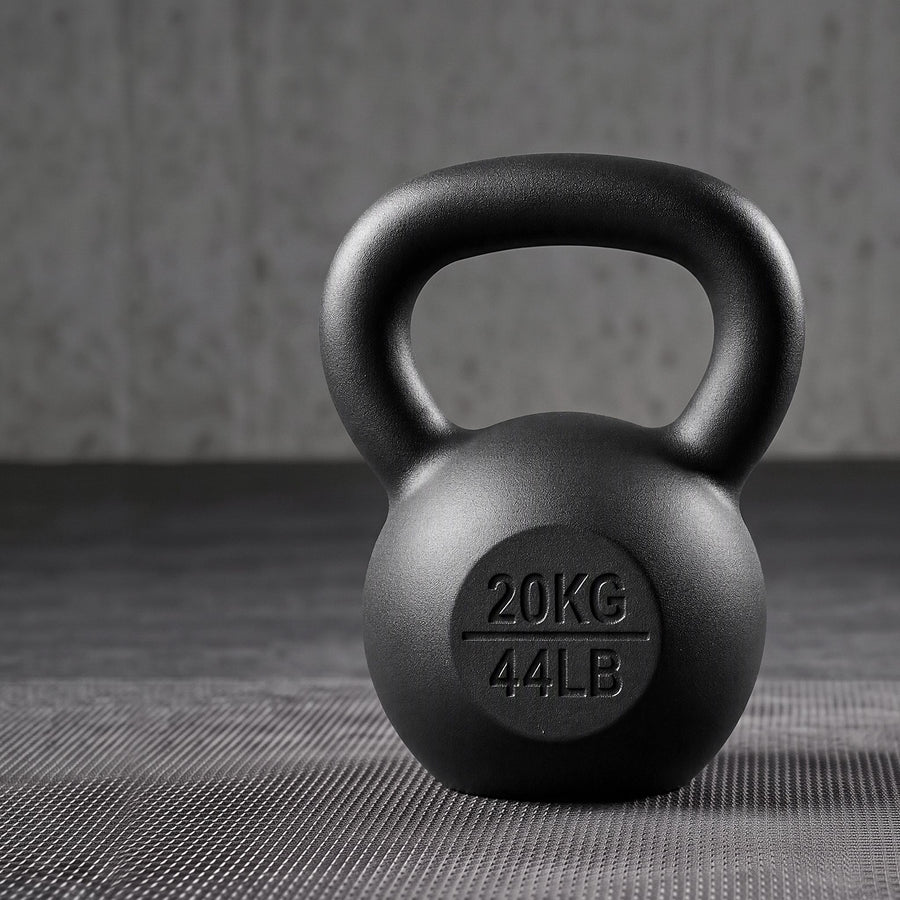Everfit 20kg Cast Iron Kettlebell Powder Coating Flat Bottom Home Gym