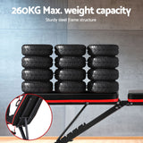 Everfit Weight Bench Adjustable Preacher Curl Bench Press Dumbbell Stool 260kg - Rear View
