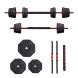 Everfit 40kg Adjustable Dumbbell Barbell Set Weight Plates Home Workout - Side View