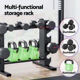 Everfit Dumbbells Rack Dumbbell Kettlebell Stand Home Gym Storage 200kg Capacity - Top-Down View