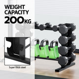 Everfit Dumbbells Rack Dumbbell Kettlebell Stand Home Gym Storage 200kg Capacity - Rear View