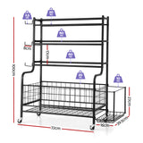 Everfit Dumbbell Rack Weight Rack for Dumbbells Home Gym Storage Black - Front View