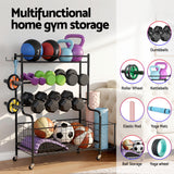 Everfit Dumbbell Rack Weight Rack for Dumbbells Home Gym Storage Black - Top-Down View