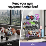 Everfit Dumbbell Rack Weight Rack for Dumbbells Home Gym Storage Black