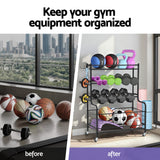 Everfit Dumbbell Rack Weight Rack for Dumbbells Home Gym Storage Black - 45-Degree Angle