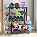 Everfit Dumbbell Rack Weight Rack for Dumbbells Home Gym Storage Black - Close-Up Angle