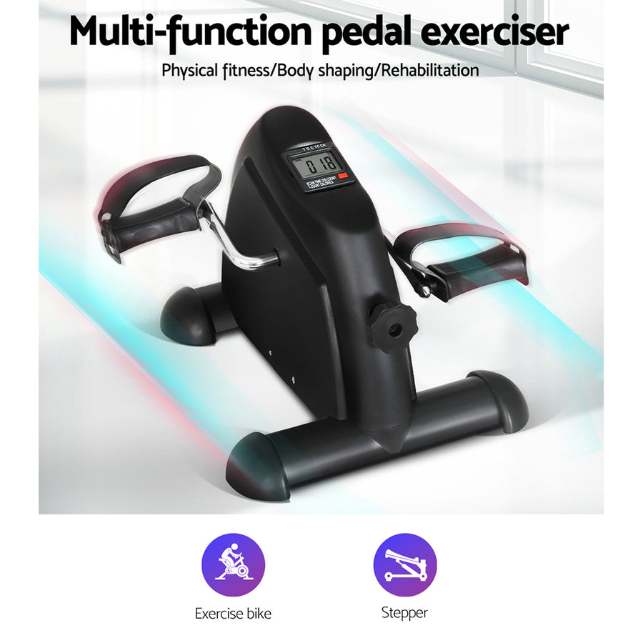 Everfit black mini pedal exerciser under desk bike with LED display, LED display