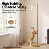Artiss Floor Lamp Modern Industrial Standing Light with Clear Glass Shade, GoldMetal Tall Lamp for Living Room, Bedroom & Office, Anti-Tipping Weighted Base & Foot Switch (Bulb Not Included) - 45-Degree Angle