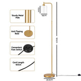 Artiss Floor Lamp Modern Industrial Standing Light with Clear Glass Shade, GoldMetal Tall Lamp for Living Room, Bedroom & Office, Anti-Tipping Weighted Base & Foot Switch (Bulb Not Included) - Close-Up Angle