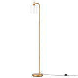 Artiss Floor Lamp Modern Industrial Standing Light with Clear Glass Shade, GoldMetal Tall Lamp for Living Room, Bedroom & Office, Anti-Tipping Weighted Base & Foot Switch (Bulb Not Included) - Low Angle