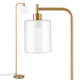 Artiss Floor Lamp Modern Industrial Standing Light with Clear Glass Shade, GoldMetal Tall Lamp for Living Room, Bedroom & Office, Anti-Tipping Weighted Base & Foot Switch (Bulb Not Included) - Extra Image