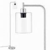 Artiss Floor Lamp Modern Industrial Standing Light with Clear Glass Shade, Silver Metal Tall Lamp for Living Room, Bedroom & Office, Anti-Tipping Weighted Base & Foot Switch (Bulb Not Included) - Extra Image