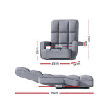 Artiss Floor Chair Lounge Sofa Swivel Grey - Front View