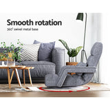 Artiss Floor Chair Lounge Sofa Swivel Grey - 45-Degree Angle