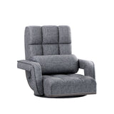 Artiss Floor Chair Lounge Sofa Swivel Grey - Close-Up Angle
