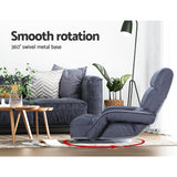 Artiss Floor Chair Lounge Sofa Swivel Charcoal - 45-Degree Angle