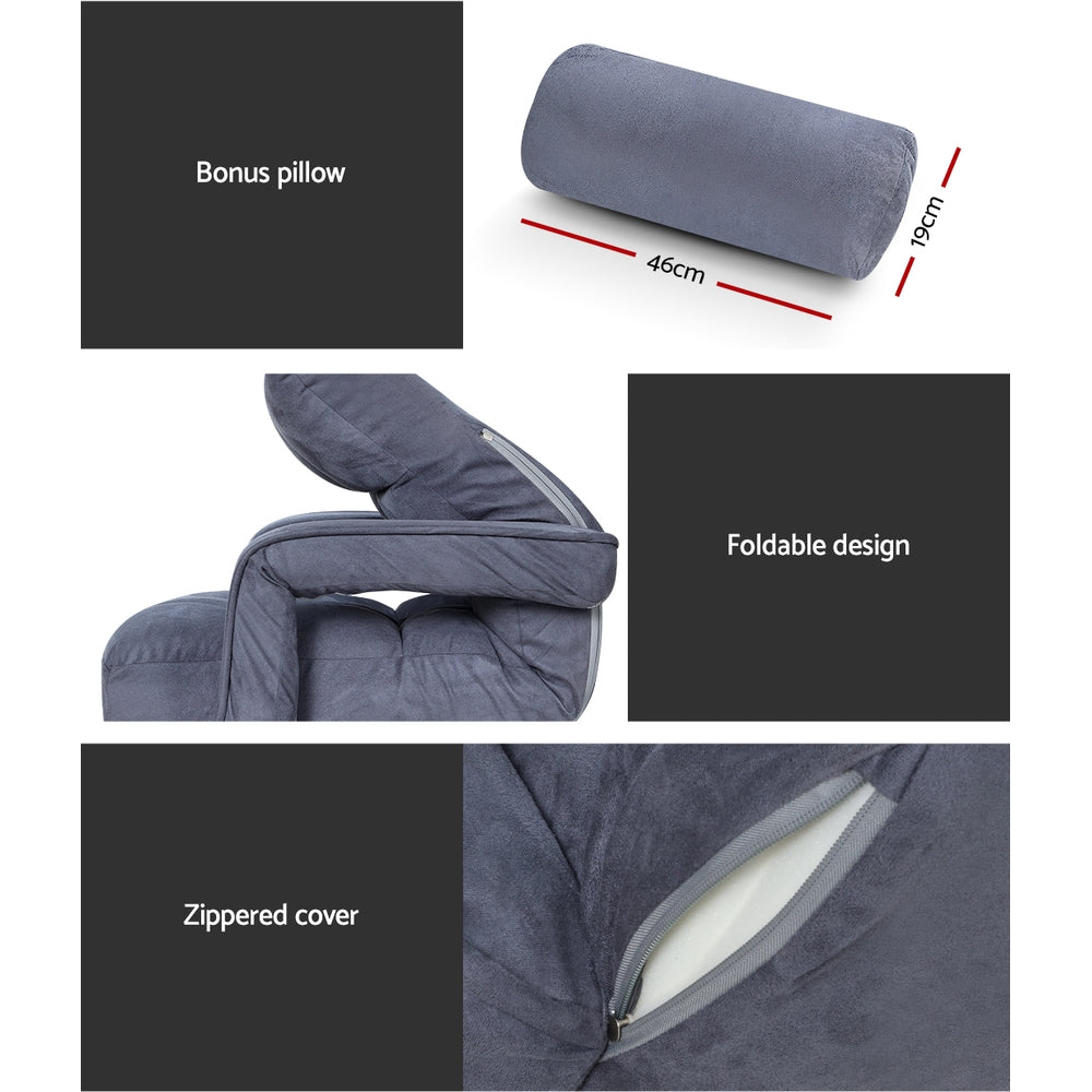 Artiss Floor Chair Lounge Sofa Swivel Charcoal