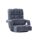 Artiss Floor Chair Lounge Sofa Swivel Charcoal - Close-Up Angle