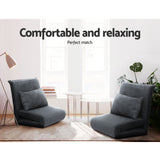 Artiss Floor Sofa Bed Lounge Couch Recliner Chair Folding Foam Camping Bed - 45-Degree Angle