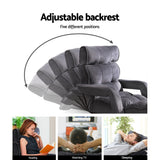Artiss Floor Lounge Sofa With Armrest Flocking Fabric Charcoal - Top-Down View