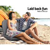 Portable Adjustable Lounge Sofa Chair for Camping and Beach - Grey - Top-Down View