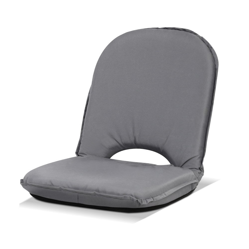 Portable Adjustable Lounge Sofa Chair for Camping and Beach - Grey