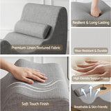 Artiss Chaise Lounge Chair Ergonomic S-Curve Floor Lounger Boneless Lounge Chairs Grey - 45-Degree Angle