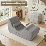 Artiss Chaise Lounge Chair Ergonomic S-Curve Floor Lounger Boneless Lounge Chairs Grey - Rear View