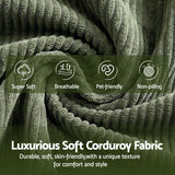 Artiss Armchair Floor Chair Couch Recliner 1 Seater Cloud Chaise Lounge Corduroy Green